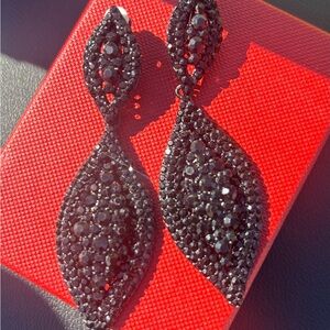 Black Crystal Drop Earrings
